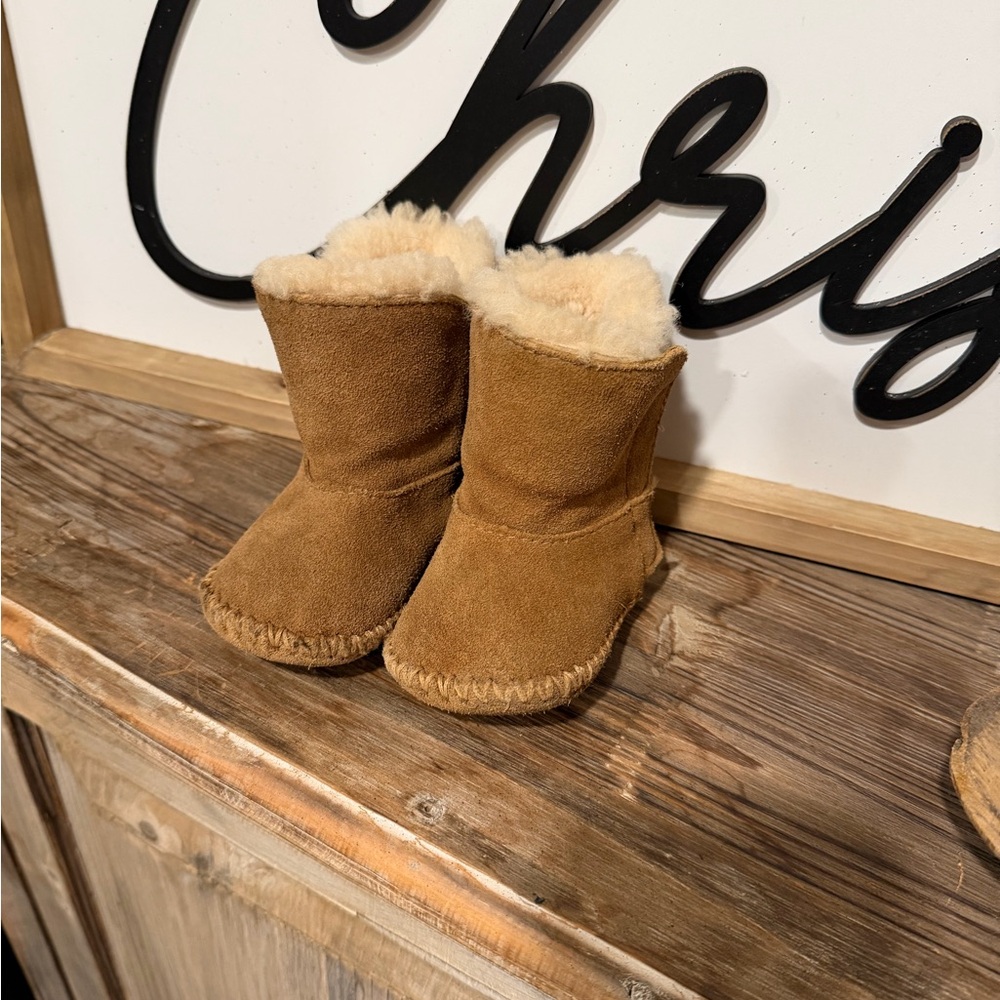UGG Tan Toddler Boots with Cream Lining